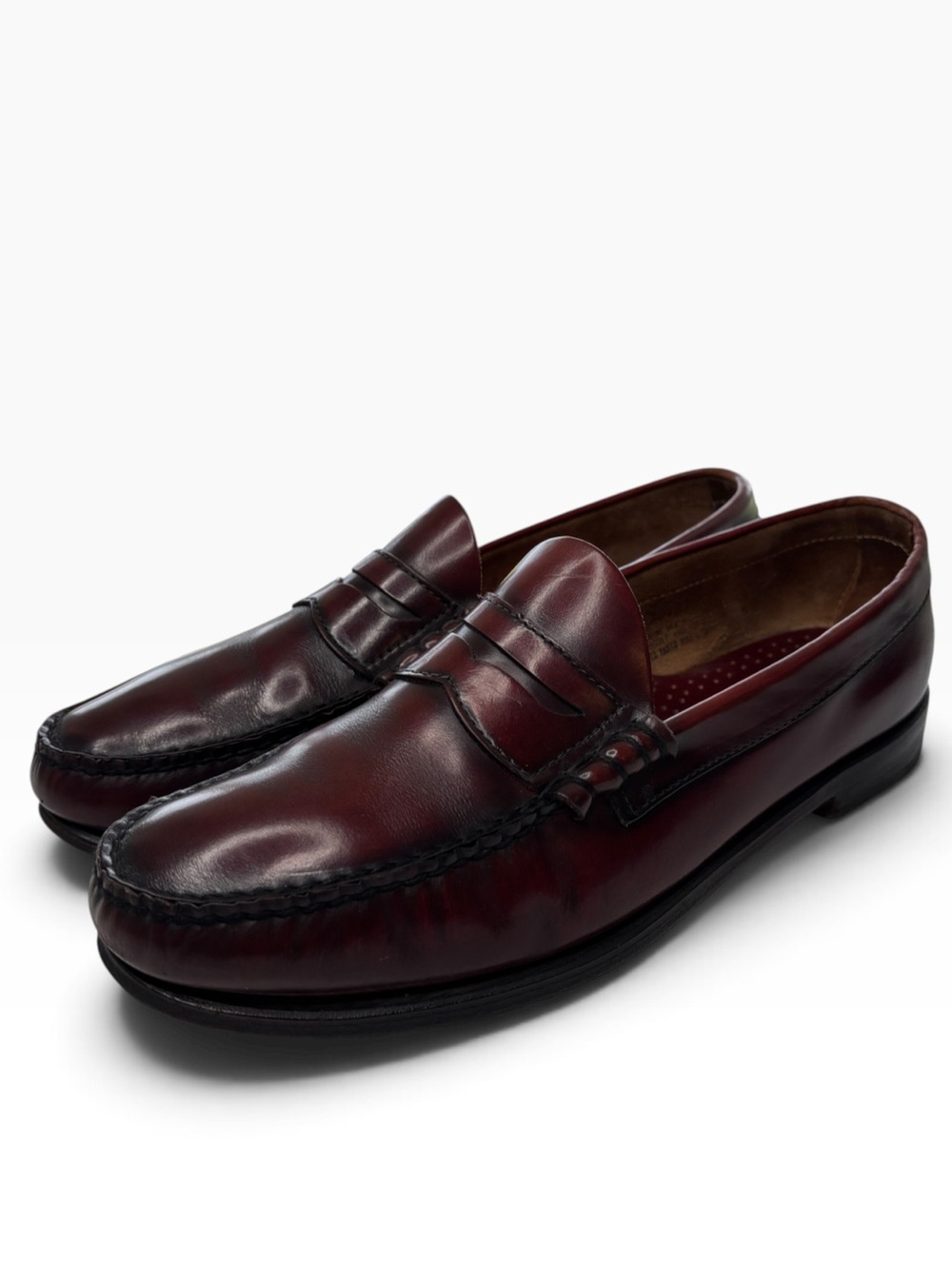 G H Bass Weejuns Penny Loafers Mens Size 10.5 D Burgundy Leather Classic Preppy